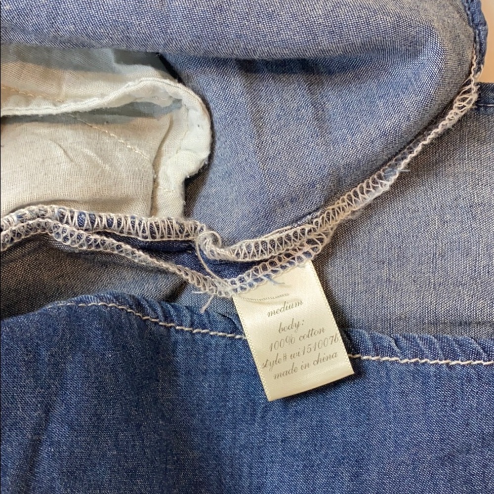 Blue Rain • Jean Shorts Romper - Picture 7 of 8